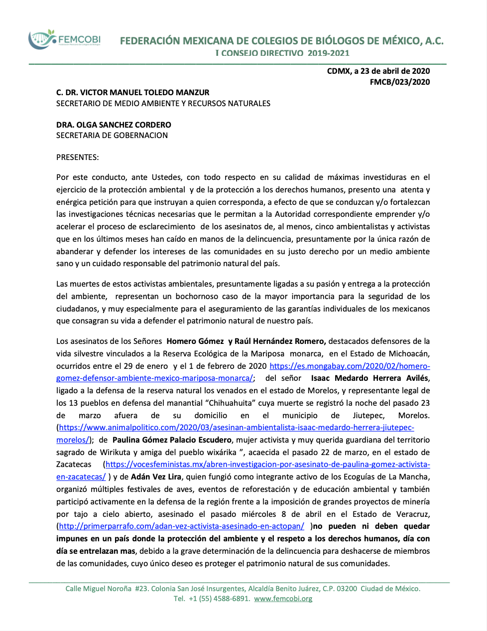 Femcobi ambientalistas 1